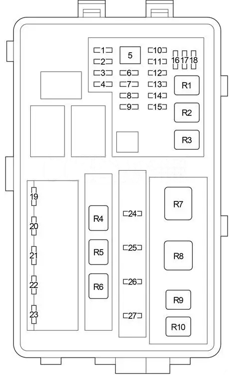 Схема блоку запобіжників Lexus GS 300