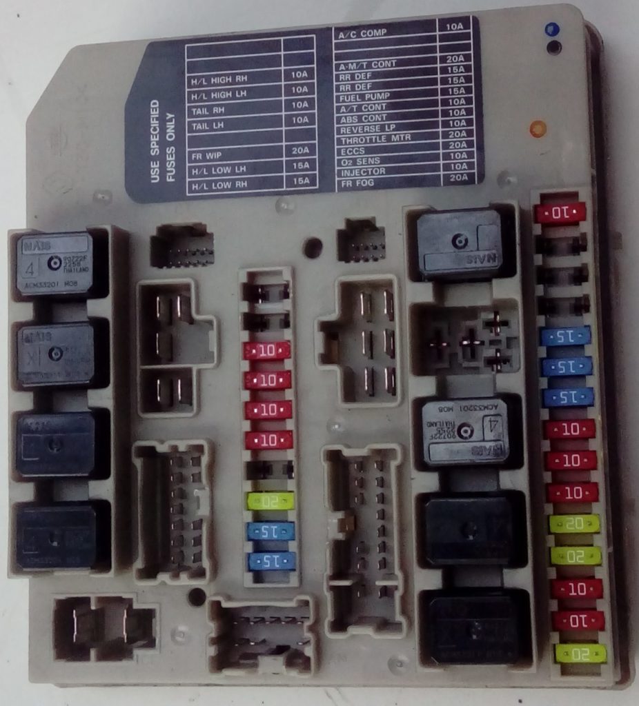 photo of the fuse box under the hood e11
