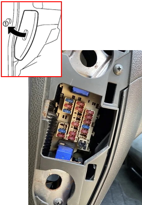 location fuse box inside the car